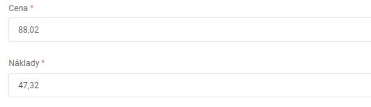 produkt - cena a náklady
