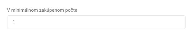 darčekové produkty - nový - minimálny počet produktov