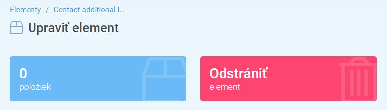 elementy - HTML obsah - počet položiek