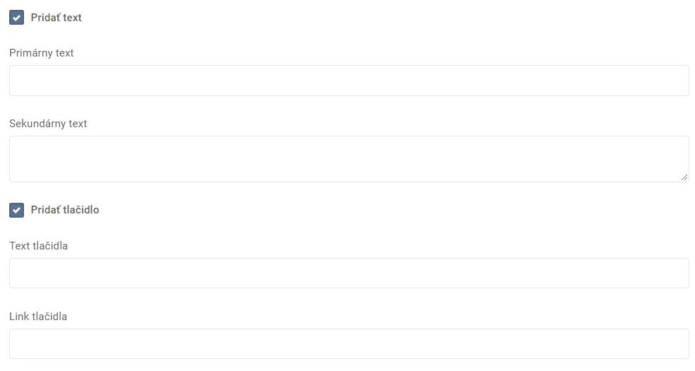 elementy - samostatný banner - text a tlačidlo