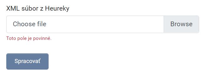 Heureka - blokované produkty - XML súbor