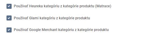 použitie kategórií na iných portáloch - Heureka, Glami, Google Merchant