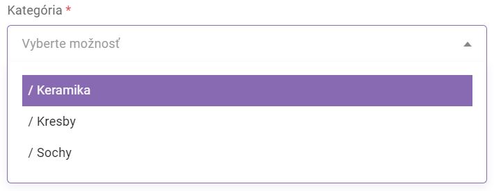 kategória nového produktu