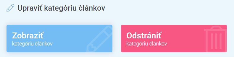 kategórie článkov - úprava - zobrazenie a odstránenie