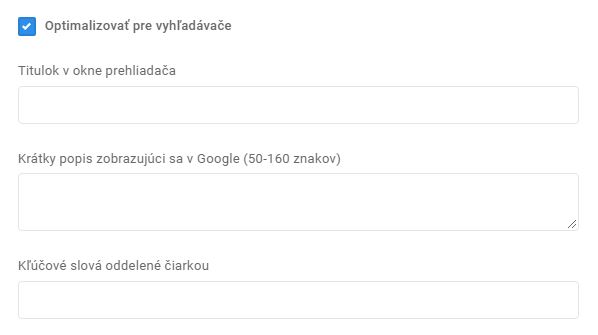 kategórie - optimalizovať pre vyhľadávače