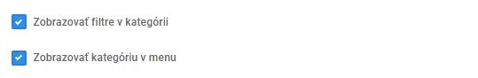 úprava kategórie - zobrazovať filtre v kategórii