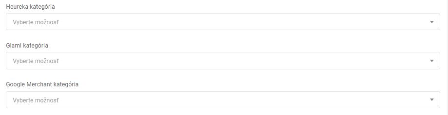 úprava kategórie - Heureka, Glami, Google Merchant