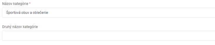 úprava kategórie - názov a druhý názov kategórie