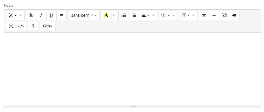 úprava kategórie - popis kategórie