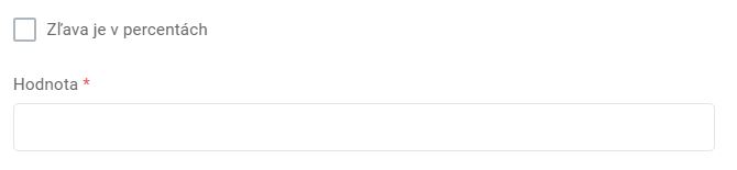 kupóny - vytváranie kupónu - hodnota kupónu