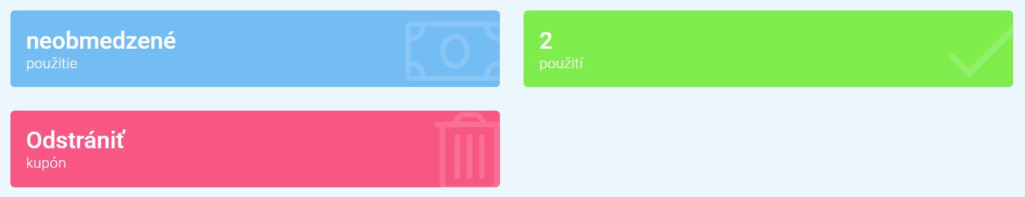 kupóny - úprava kupónu - prehľad