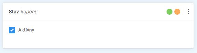 kupóny - úprava kupónu - status kupónu