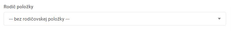 menu - položka - rodič položky
