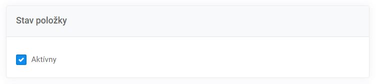 menu - položka - stav položky