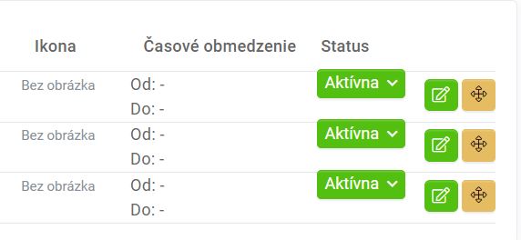 menu - položky základné nástroje