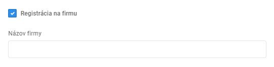 vytváranie zákazníka - základné údaje - registrácia na firmu