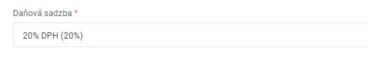 produkt - daňová sadzba