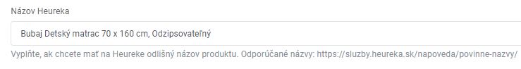 Heureka názov produktu