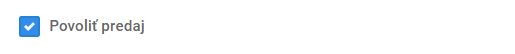 produkt - povoliť predaj