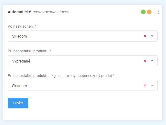 automatické nastavovanie stavov