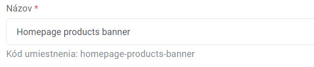 elementy - skupina bannerov - názov