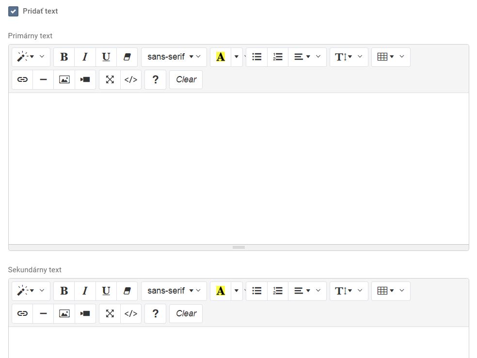 elementy - skupina bannerov - položka - text