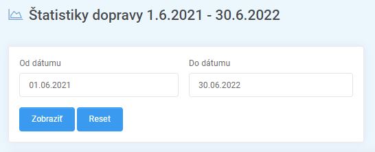 štatistiky dopravy - filter