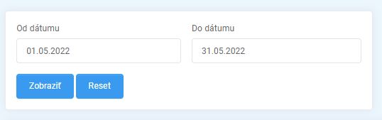 štatistiky objednávok po dňoch - hlavička - filter