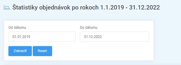 štatistiky objednávok po rokoch - hlavička - filter