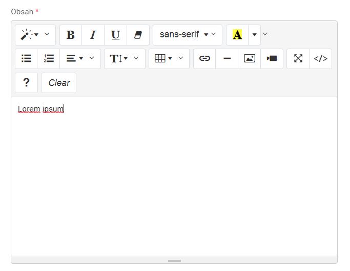 stránky - nová stránka - pridanie obsahu