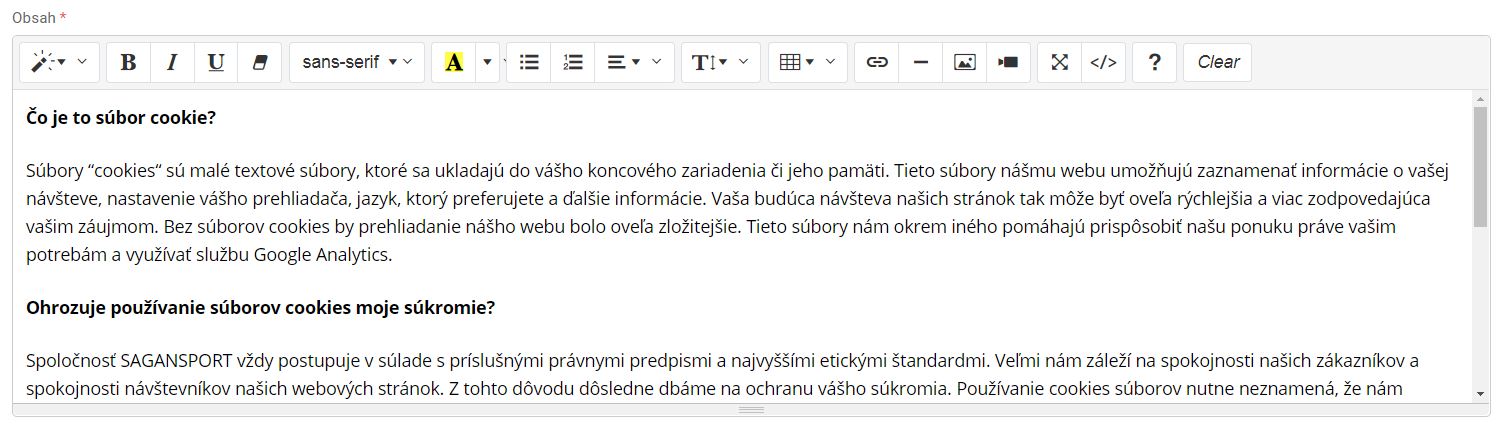 stránky - úprava stránky - obsah