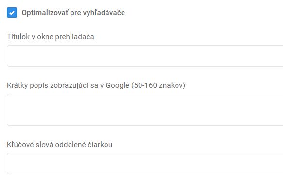 stránky - úprava stránky - seo optimalizácia