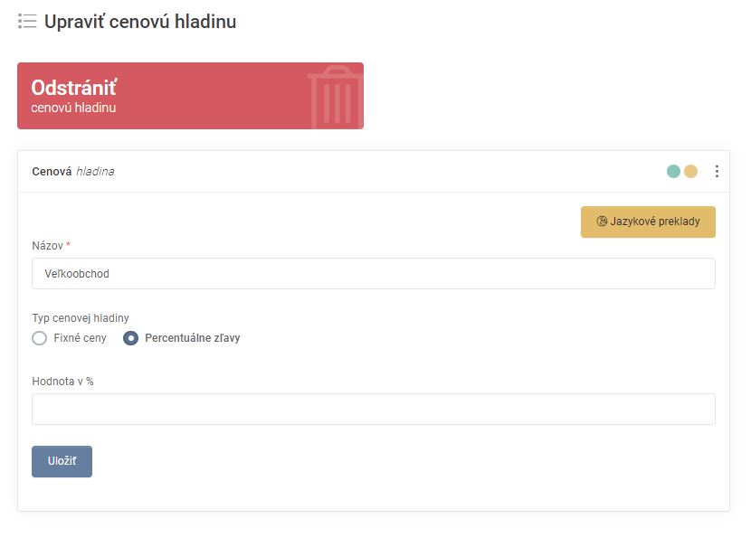 úprava cenovej hladiny