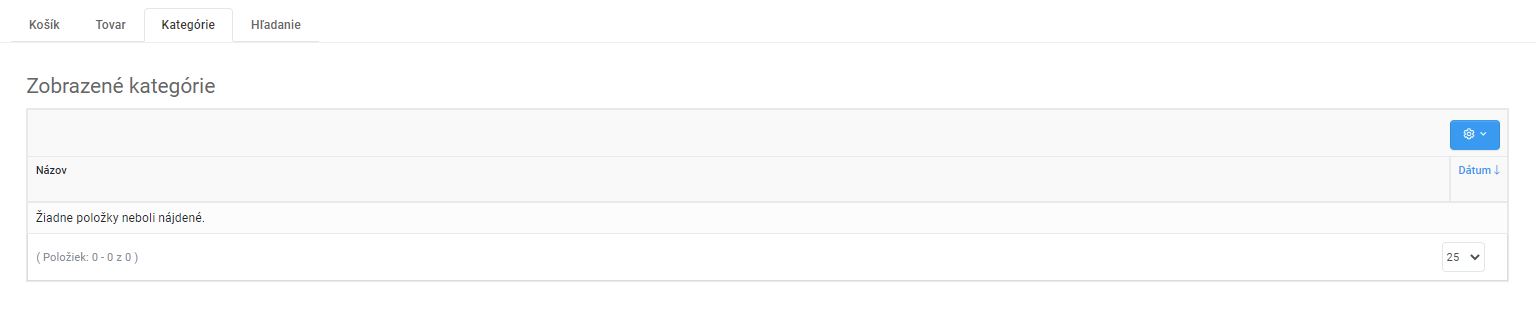 detail a úprava zákazníka - sledovanie - kategórie