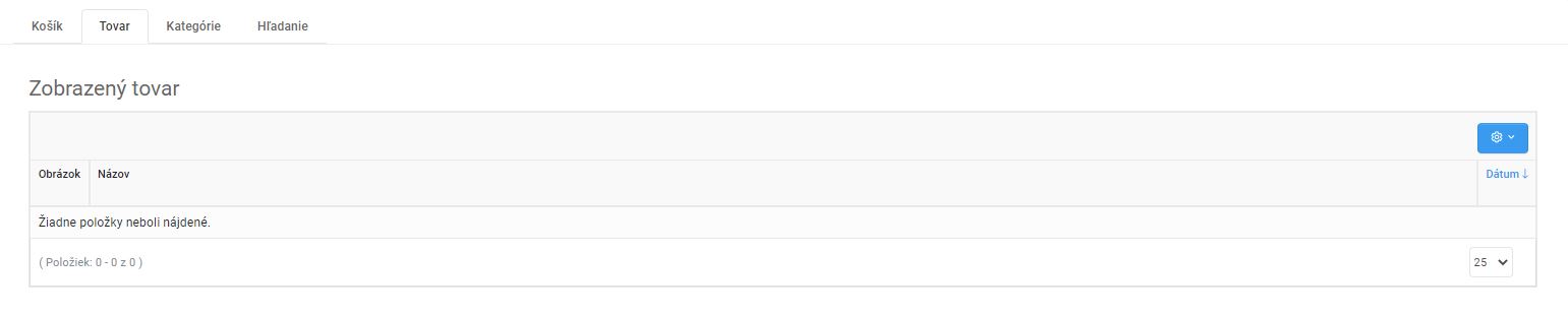 detail a úprava zákazníka - sledovanie - tovar