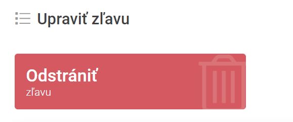 úprava zákazníckych zliav - odstrániť zľavu