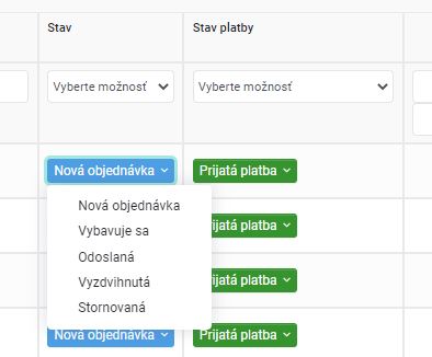 stav objednávky a platby